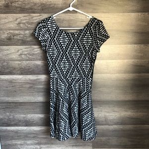Aqua Geometric Dress M EUC